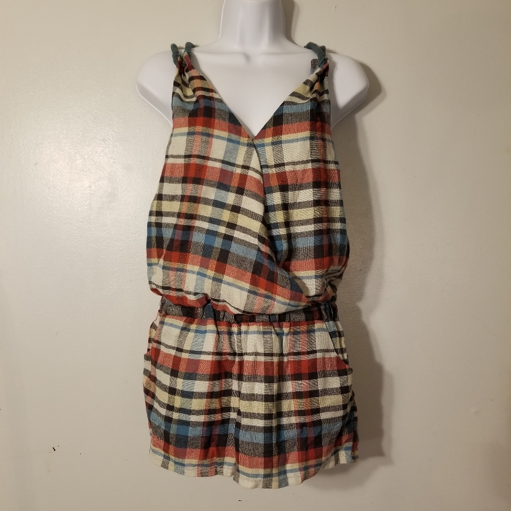Double Zero Plaid Romper
